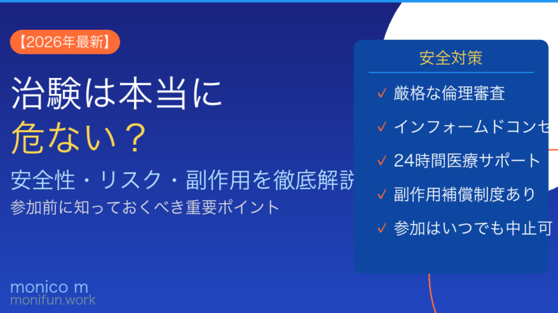 治験は本当に危ない？リスク・副作用・安全性を徹底解説【2026年最新】