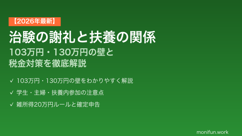 治験の謝礼と扶養の関係【2026年最新】103万円・130万円の壁と税金対策